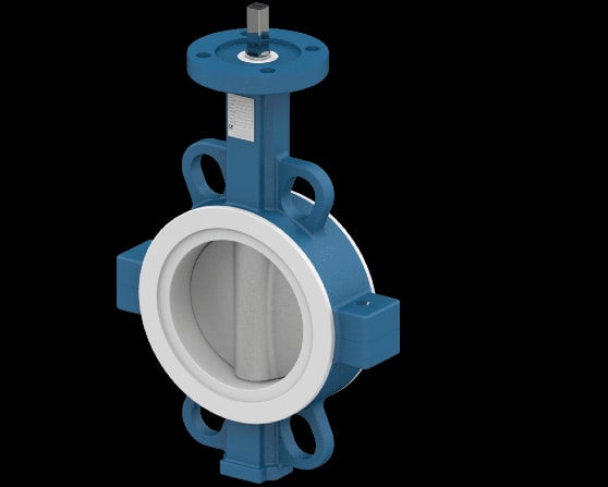 Vridspjällventil – Wafer – PTFE-linad