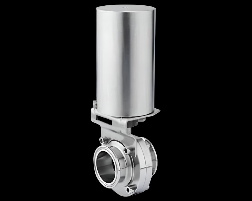 Hygienisk vridspjällventil – pneumatisk – Tri-Clamp