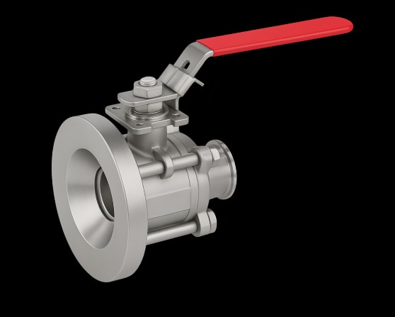 3-delad tankbottenkulventil – Tri-Clamp