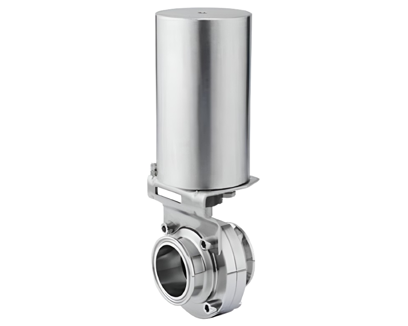 Hygienisk vridspjällventil – pneumatisk – Tri-Clamp