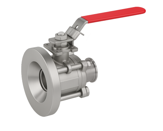 3-delad tankbottenkulventil – Tri-Clamp